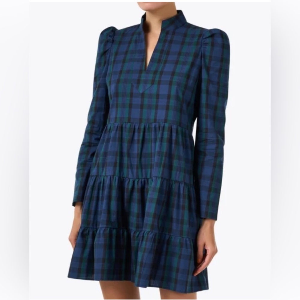 Sail to Sable Blackwatch Plaid Tiered Dress